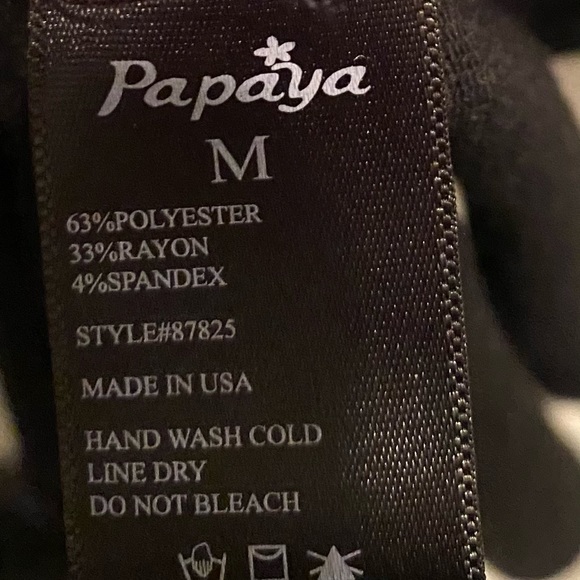 Papaya Black With Gray Stripe Long Sleeves Dress with Belt Size M - Picture 4 of 7